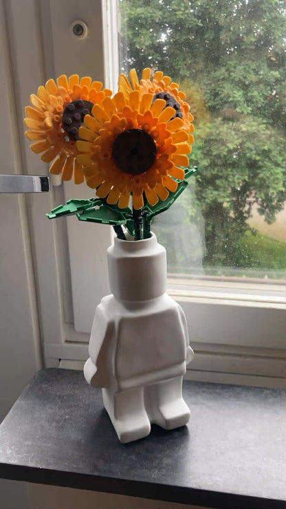 3D Block Style Figure Ceramic Planter for Desk or Shelf