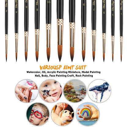 12 Piece Paint Brush Set