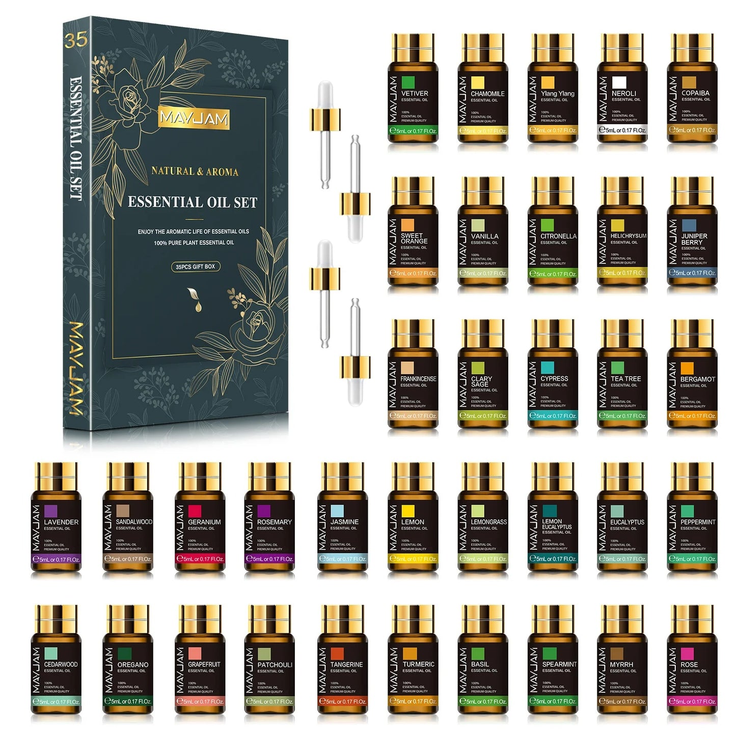 35-Piece Essential Oil Set – Pure Scents for Every Mood