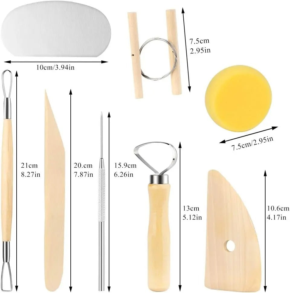 8-Piece DIY Clay Carving Tool Set – Pottery & Ceramic Sculpting Essentials