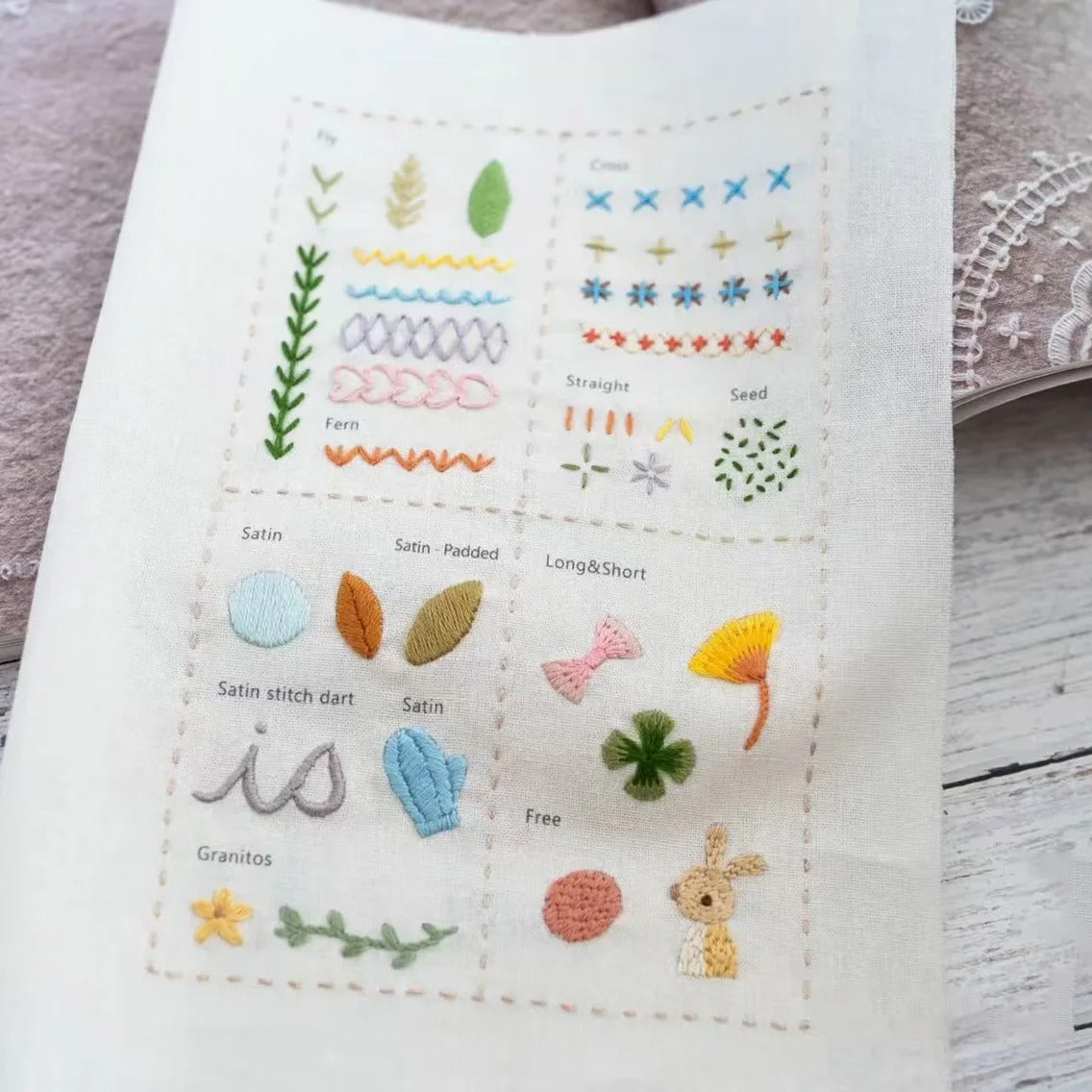 DIY Embroidery Starter Kit – 8 Threads, 16 Needles, Stitch Guide & More!