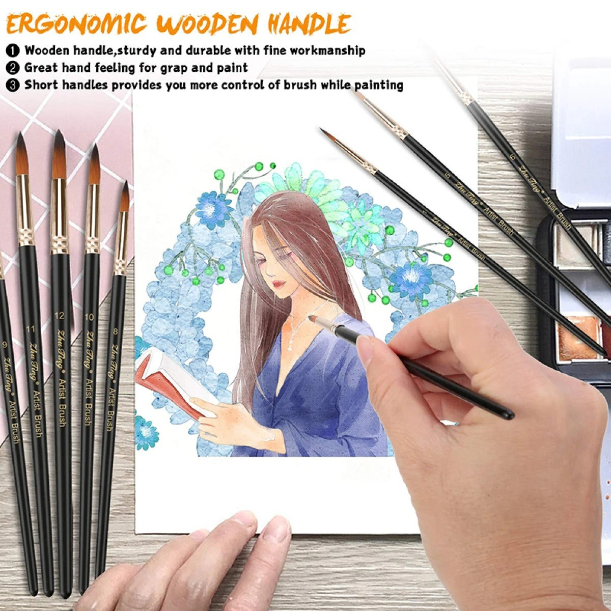 12 Piece Paint Brush Set